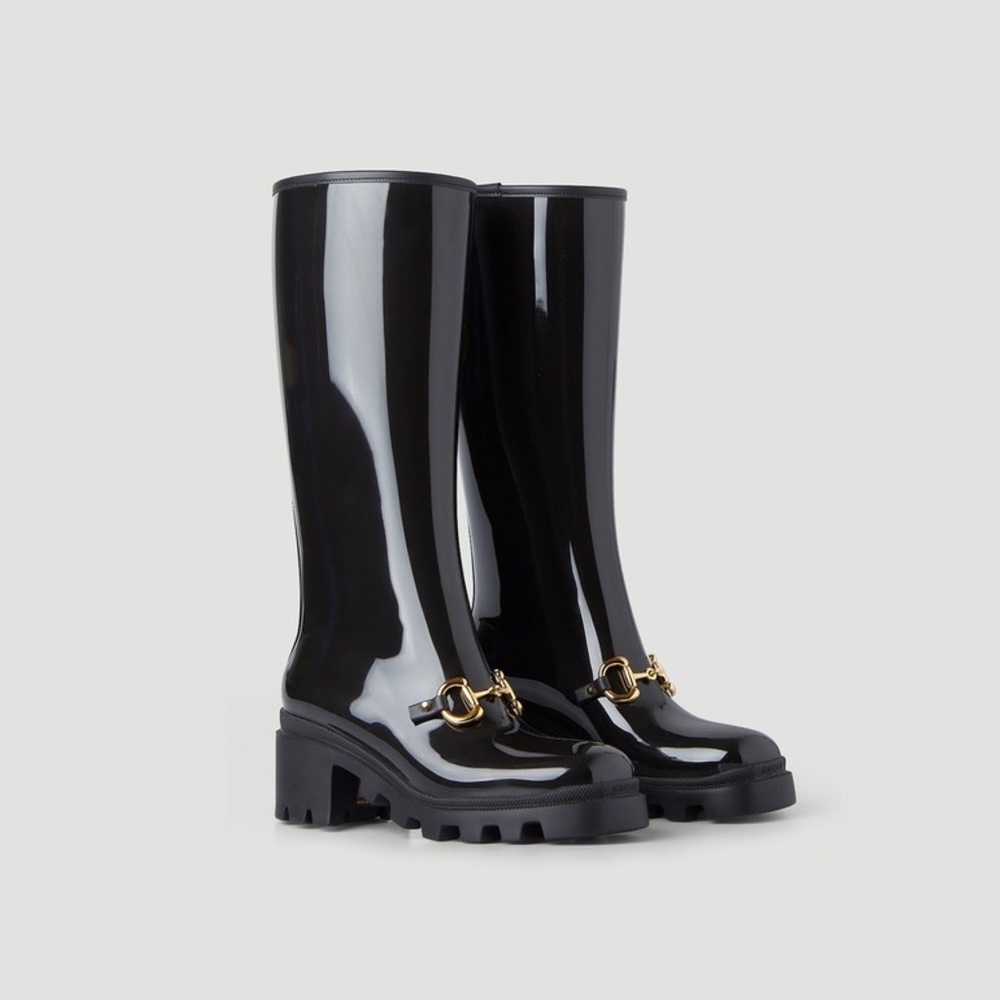 Gucci Horsebit Tall Rubber Rain Boot
